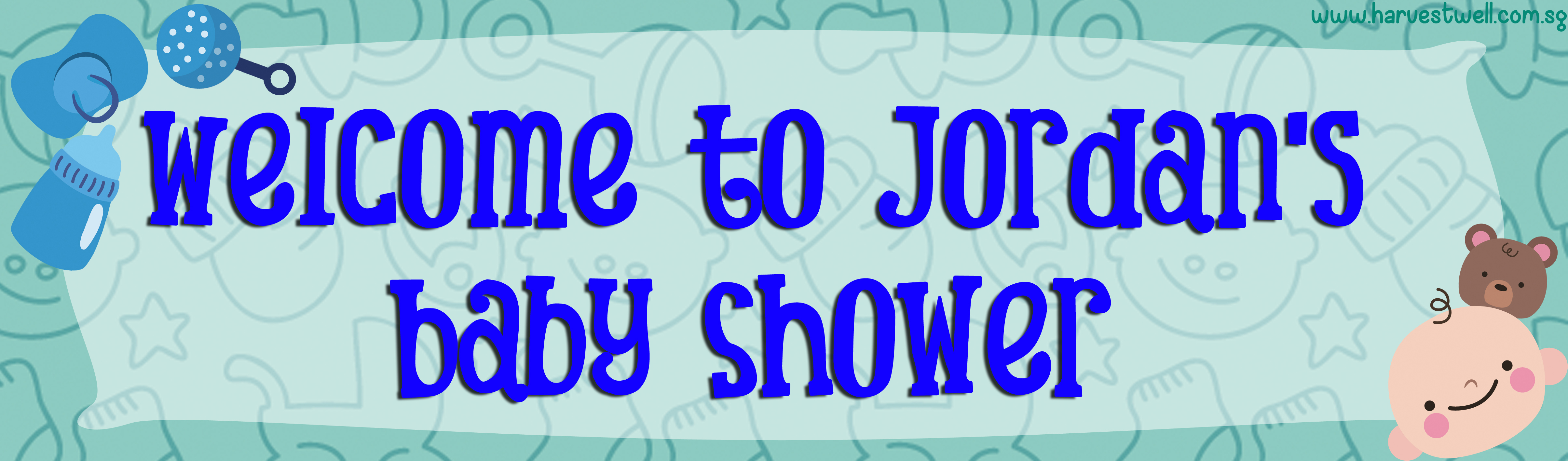 Baby Boy Shower Customized Banner Singapore